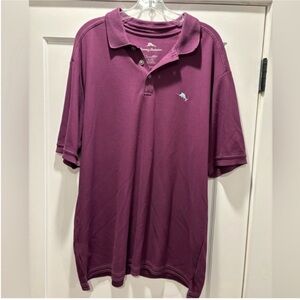 Tommy Bahama Polo Shirt Purple Pima Cotton Mens XL Short Sleeve Embroidered Logo